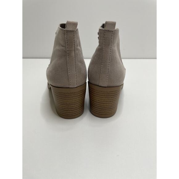 Qupid Booties Boots Taupe Women’s Size 7 Square Block Heel Cowgirl Rodeo Country - Picture 6 of 10